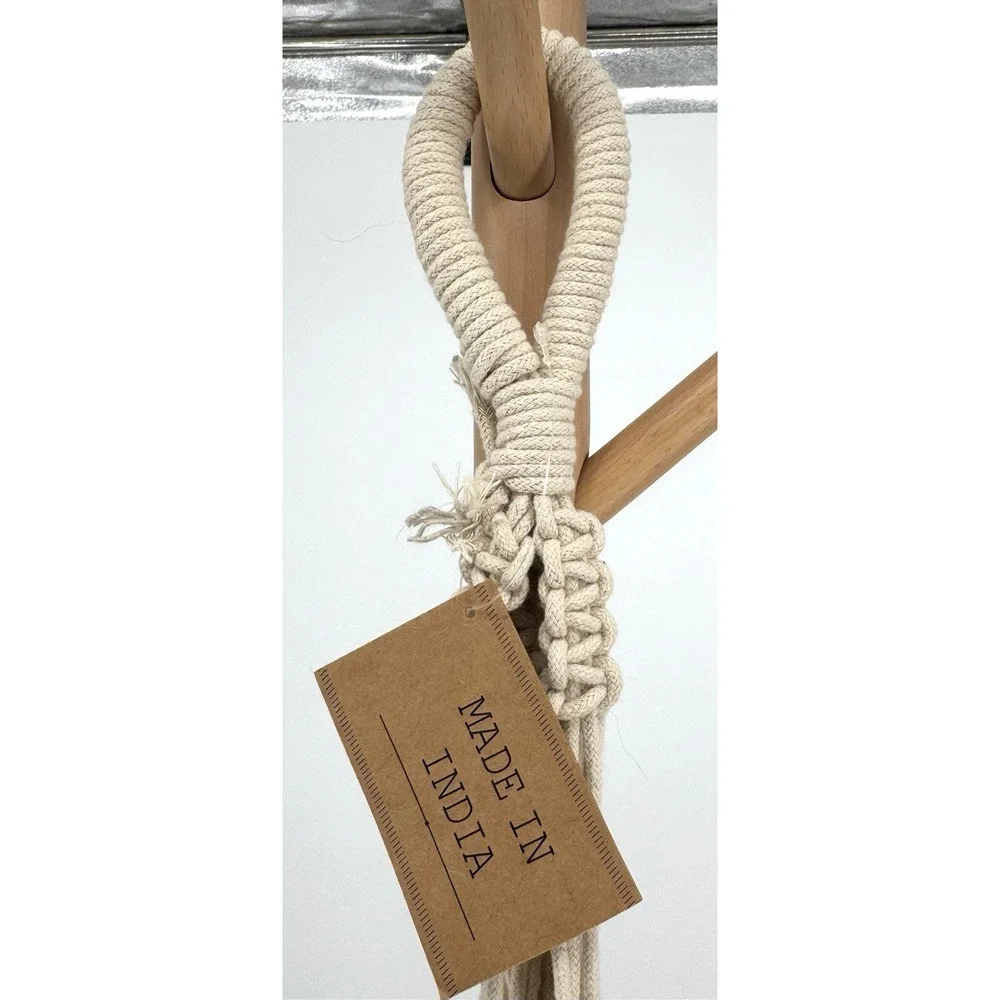 Macrame‎ Plant Hanger Boho Cotton Rope 37in Hanging Planter Fits 6in Pot